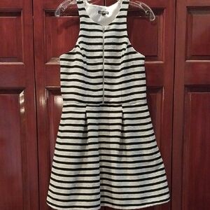 Stylish Black and White Striped Mini Dress